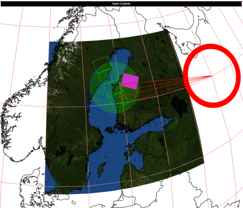 Simulation, en karta som visar norden