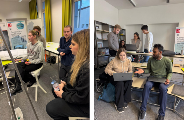 Ett kollage med bilder av människor som deltar i en workshop