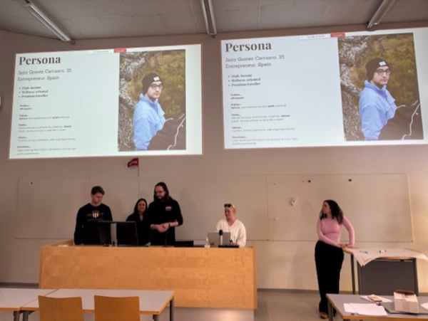 A group of people presenting.