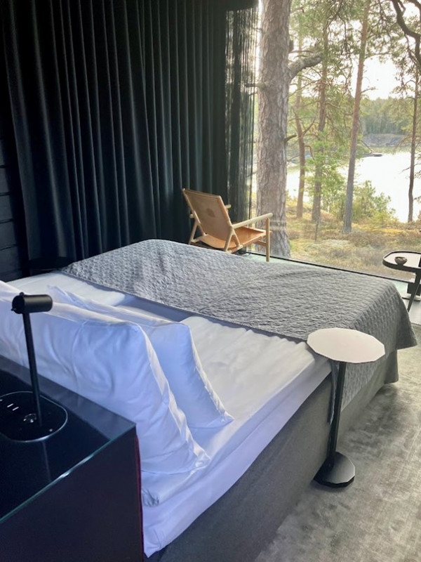 A minimalist cabin interior